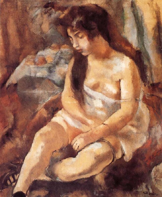 Jules Pascin Seated portrait of maiden oil painting image